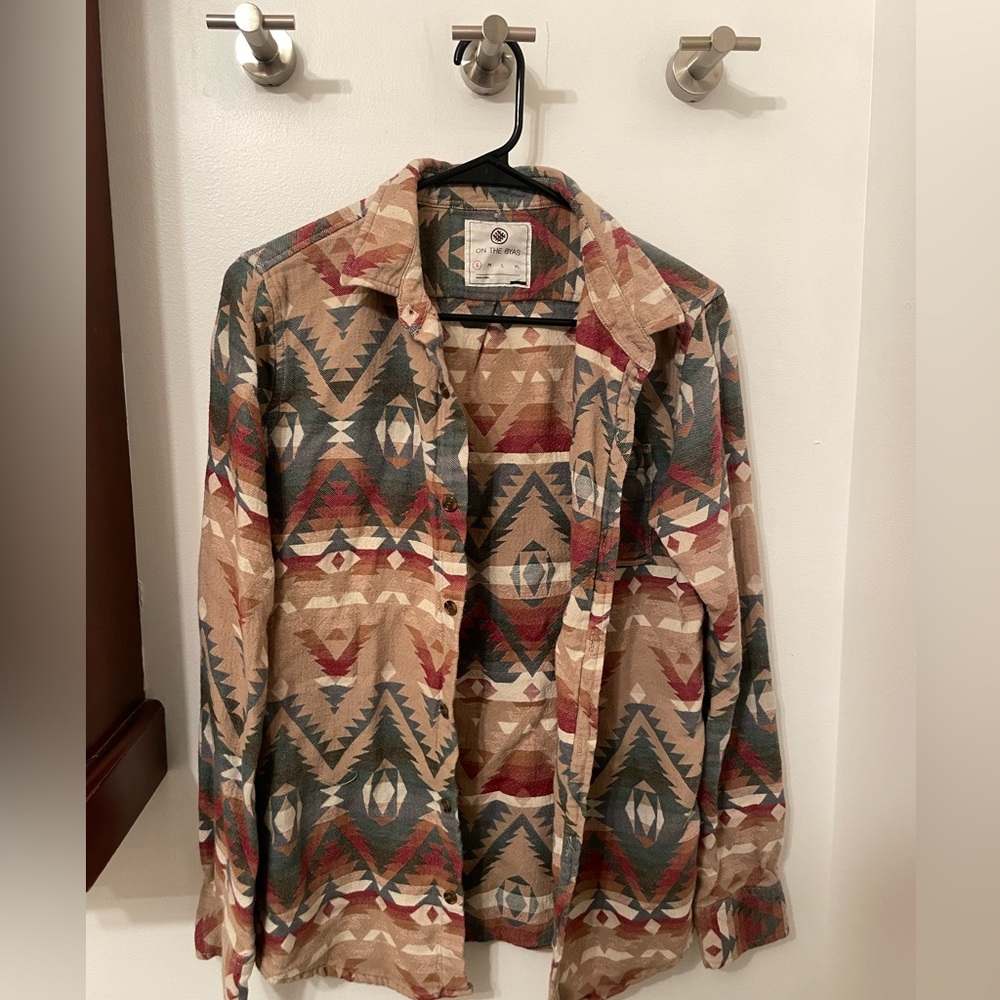 On The Byas Aztec Button Down Shirt